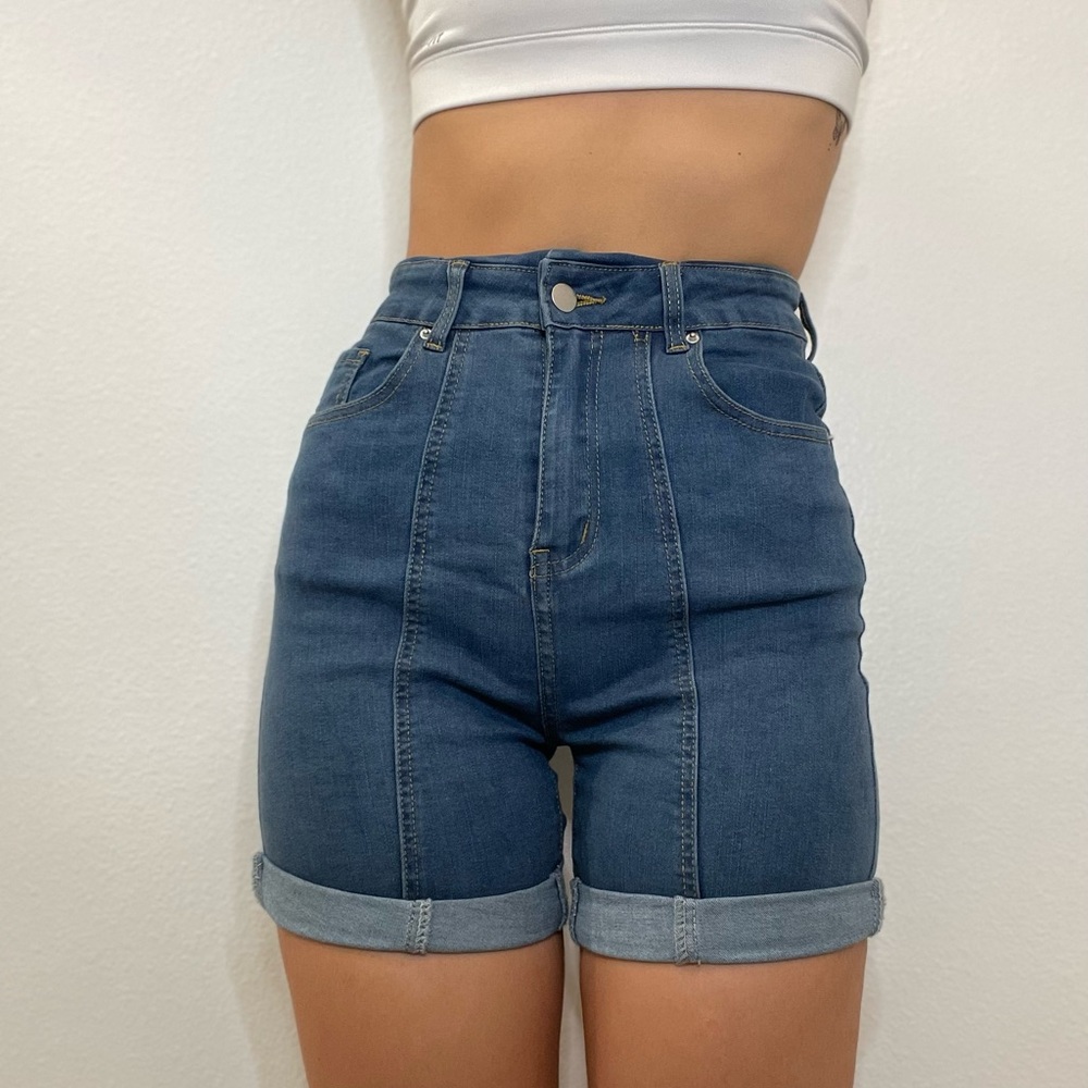 Slant Pocket Denim Shorts